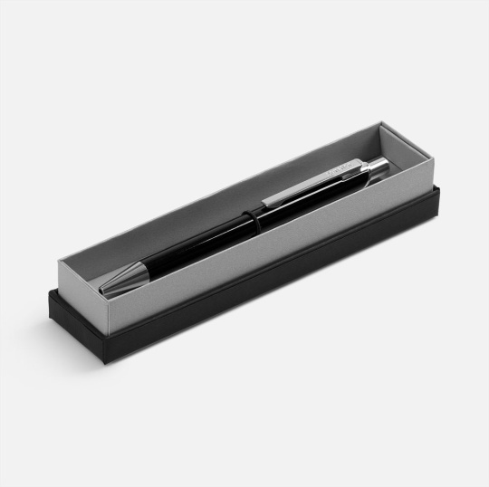 Ручка шариковая Arvent Glossy в футляре, черная