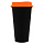 Стакан с крышкой Color Cap Black, черный с оранжевым